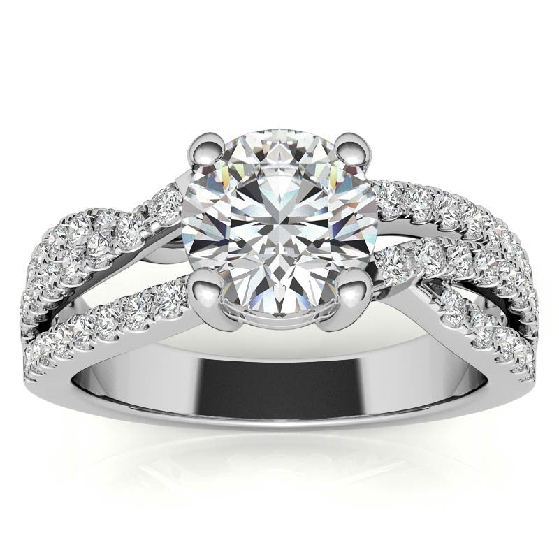 Multi-Band Round Brilliant Moissanite Engagement Ring