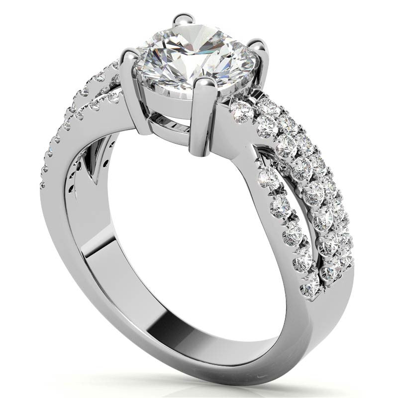 Multi-Band Round Brilliant Moissanite Engagement Ring