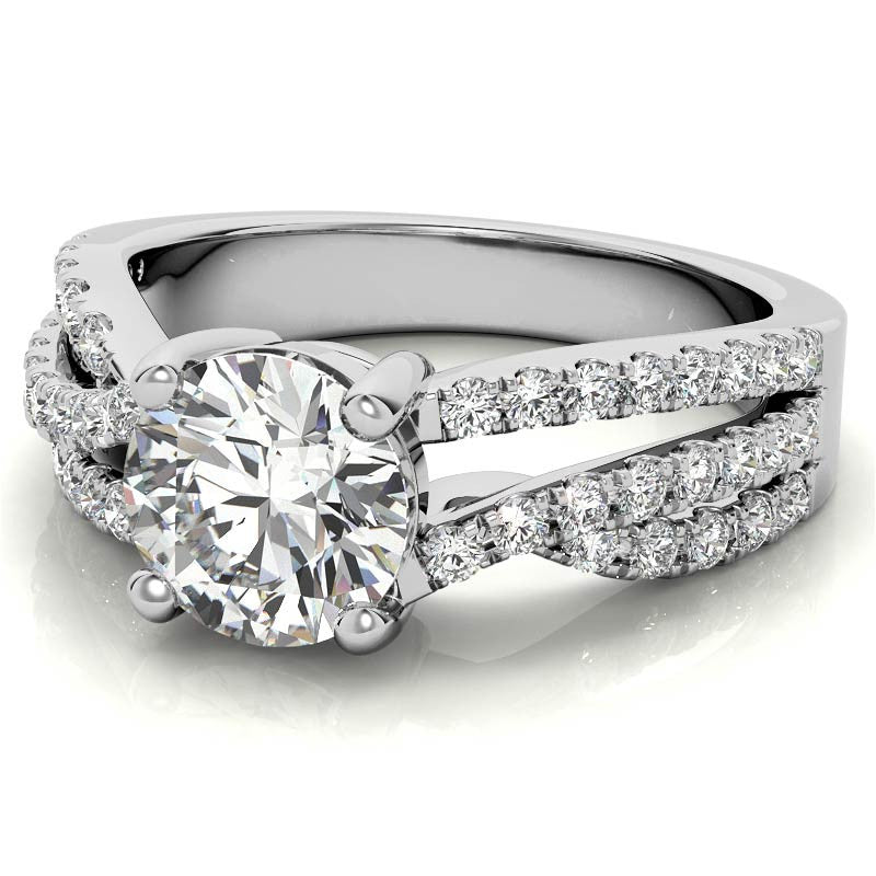 Multi-Band Round Brilliant Moissanite Engagement Ring
