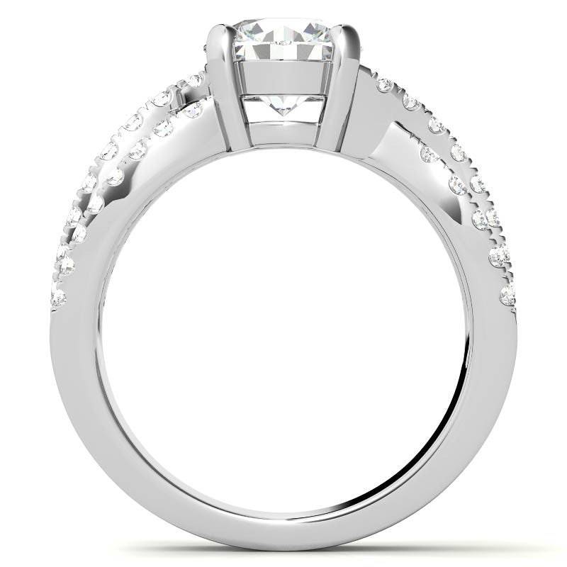 Multi-Band Round Brilliant Moissanite Engagement Ring