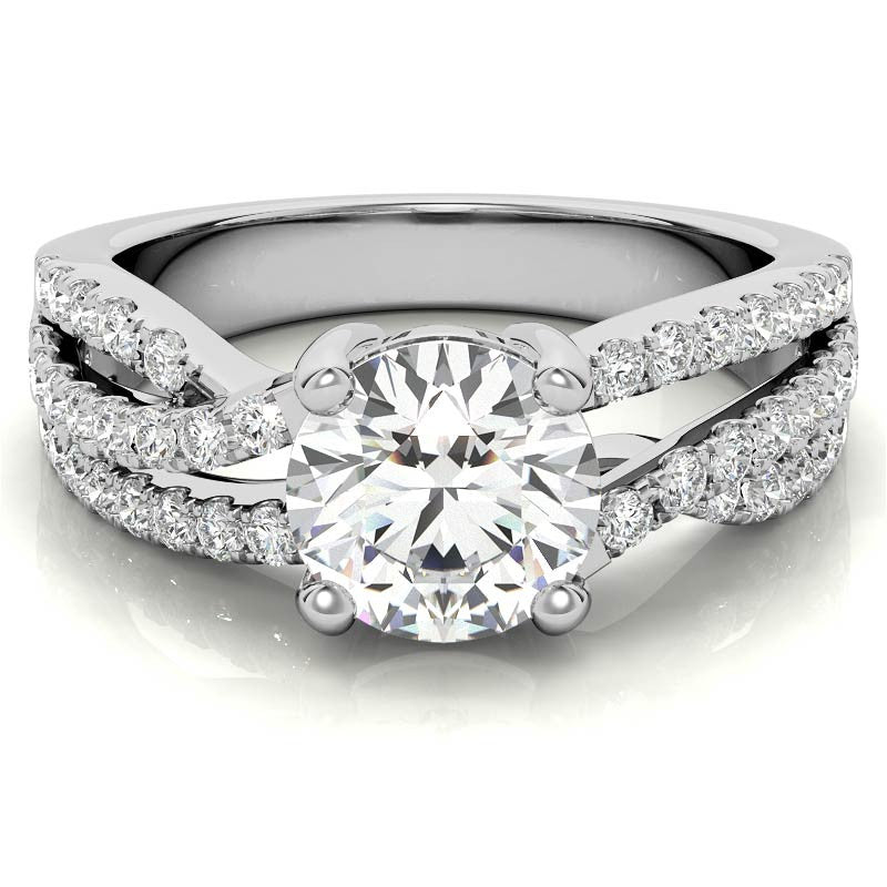 Multi-Band Round Brilliant Moissanite Engagement Ring