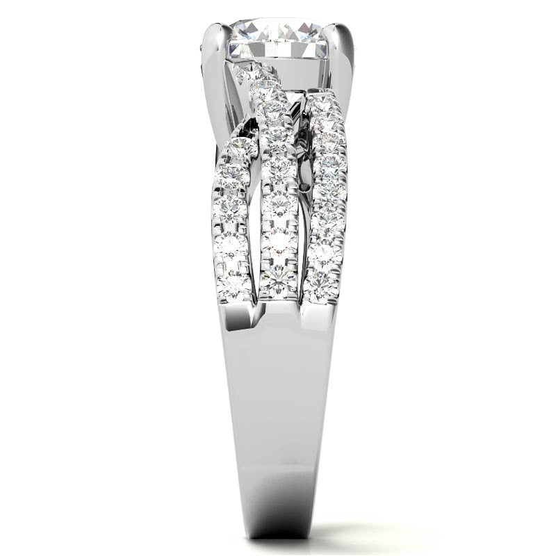 Multi-Band Round Brilliant Moissanite Engagement Ring