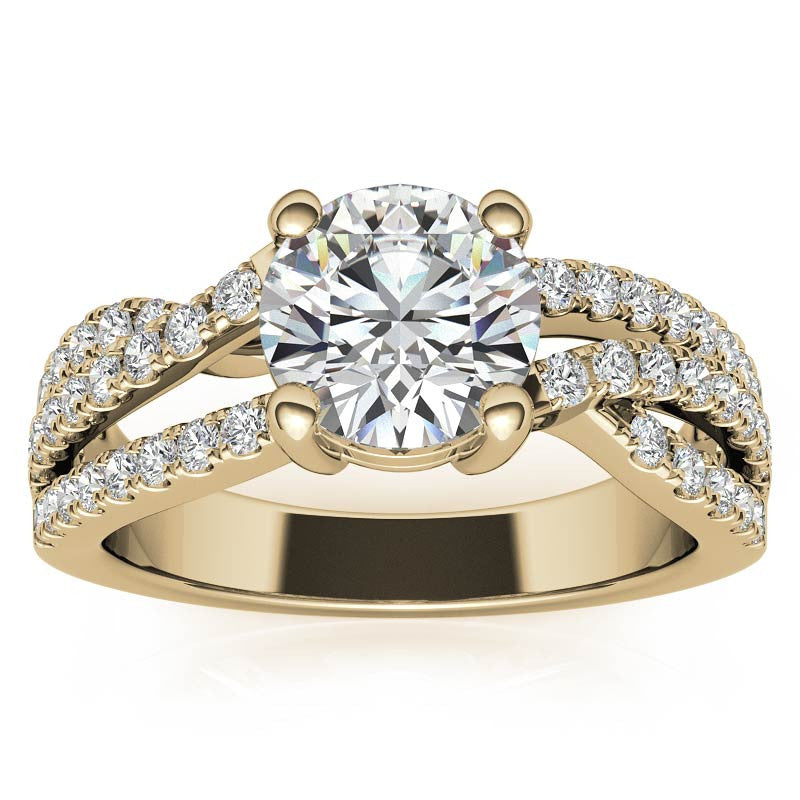 Multi-Band Round Brilliant Moissanite Engagement Ring