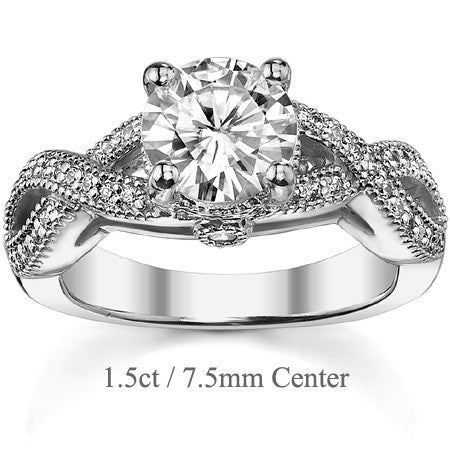 Round Brilliant Moissanite Engagement Ring