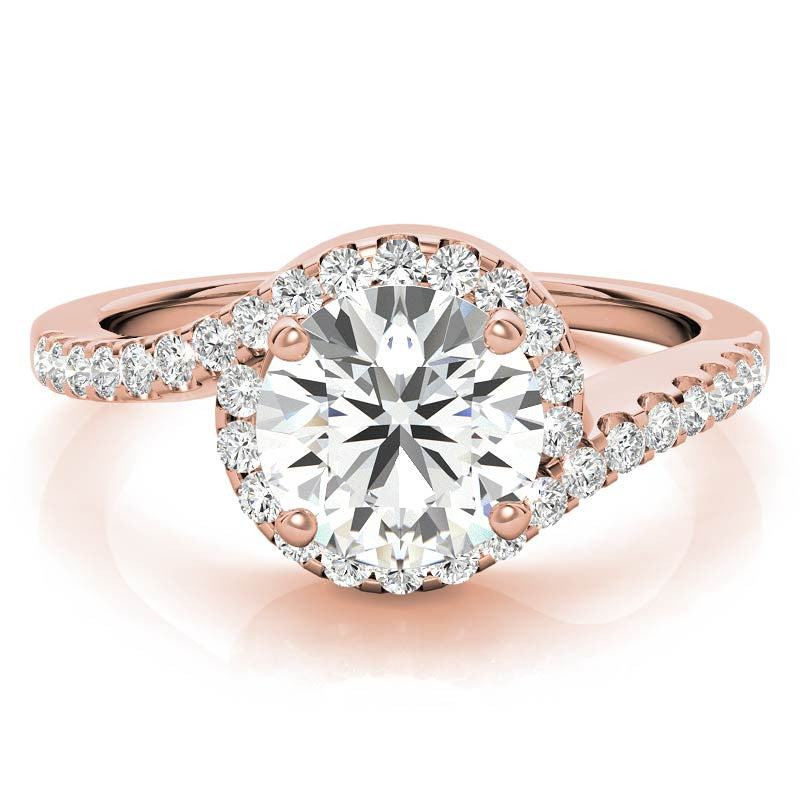 Round Bypass Style Moissanite Engagement Ring