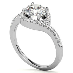 Round Bypass Style Moissanite Engagement Ring