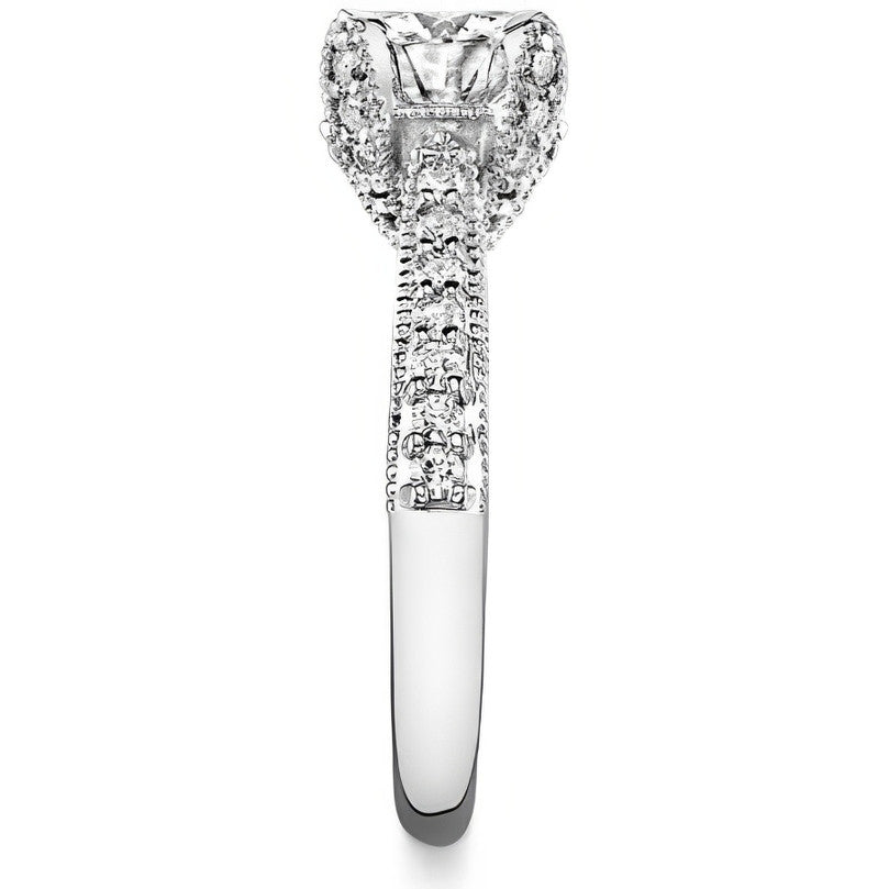 Antique Tulip Round Brilliant Moissanite Engagement Ring