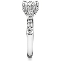 Antique Tulip Round Brilliant Moissanite Engagement Ring
