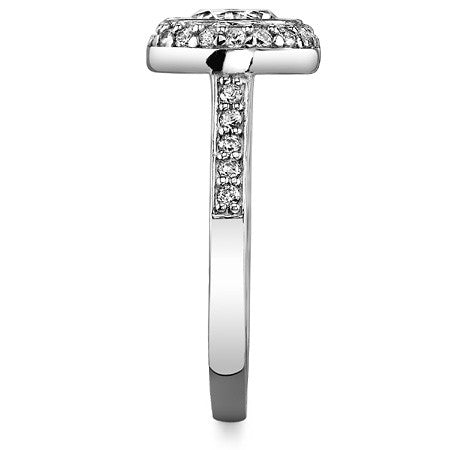 Round Bezel Halo Moissanite Engagement Ring