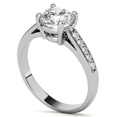 Round Cathedral Style Moissanite Engagement Ring