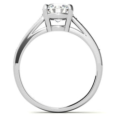 Round Cathedral Style Moissanite Engagement Ring