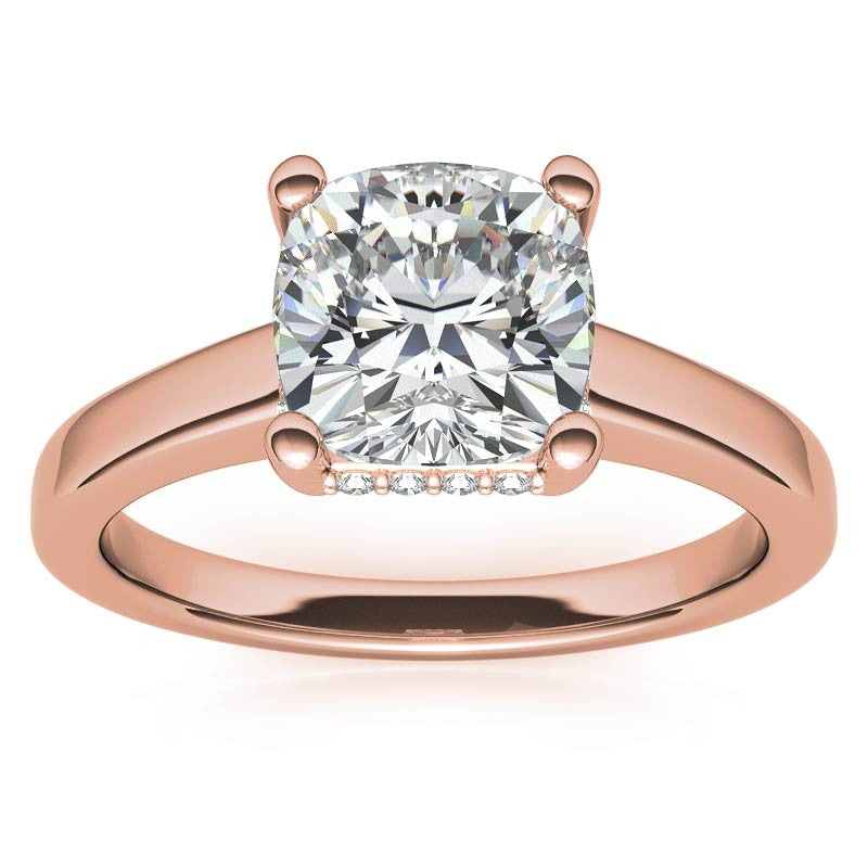 Cushion Moissanite Encircled Engagement Ring