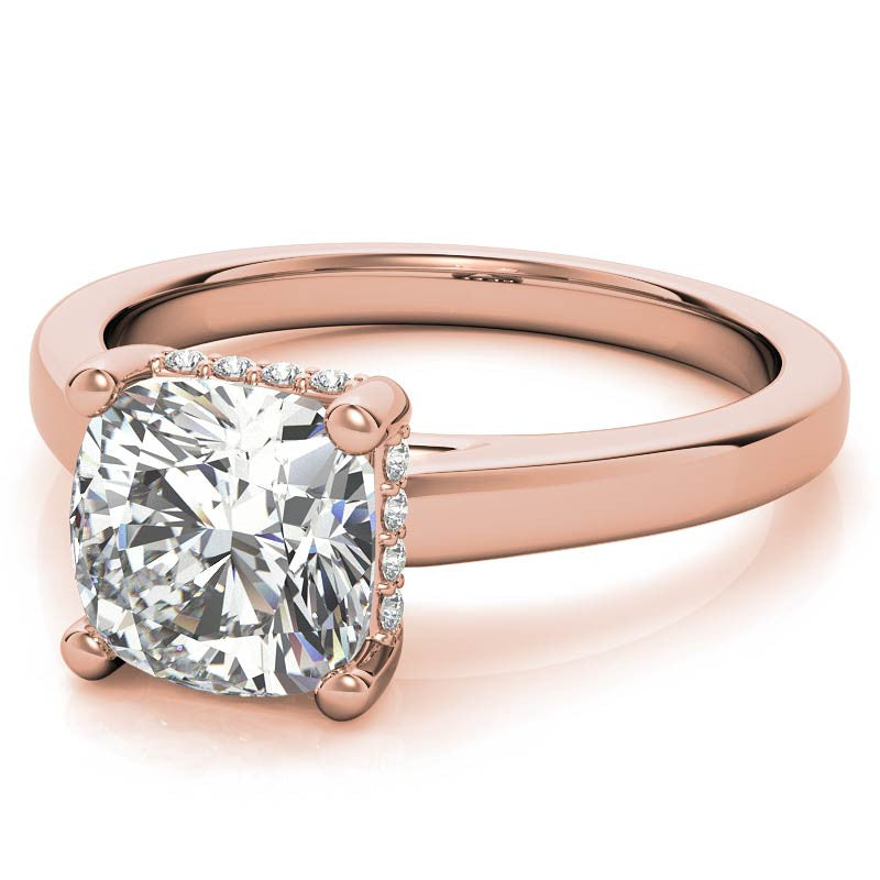 Cushion Moissanite Encircled Engagement Ring