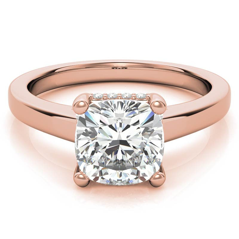 Cushion Moissanite Encircled Engagement Ring