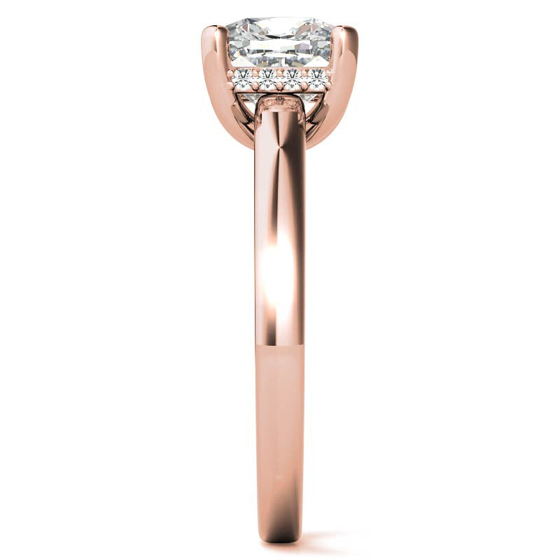 Cushion Moissanite Encircled Engagement Ring