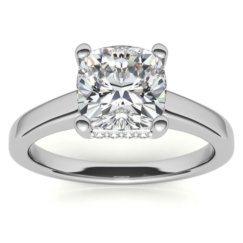 Cushion Moissanite Encircled Engagement Ring