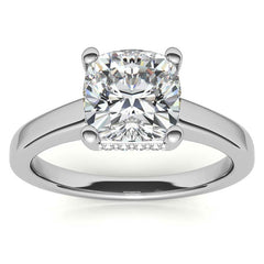 Cushion Moissanite Encircled Engagement Ring