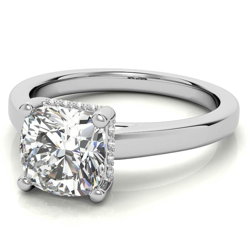 Cushion Moissanite Encircled Engagement Ring