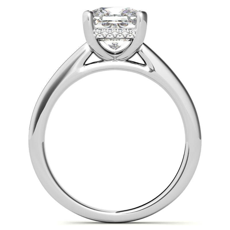 Cushion Moissanite Encircled Engagement Ring
