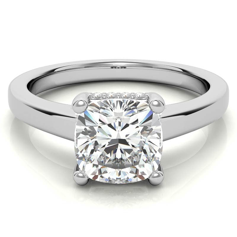 Cushion Moissanite Encircled Engagement Ring