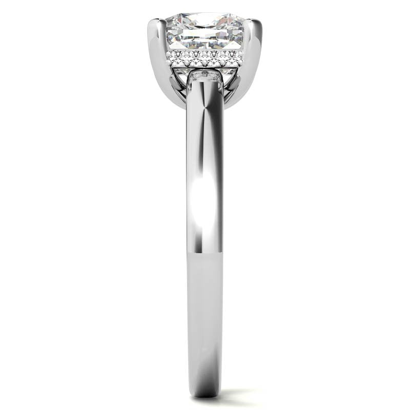 Cushion Moissanite Encircled Engagement Ring