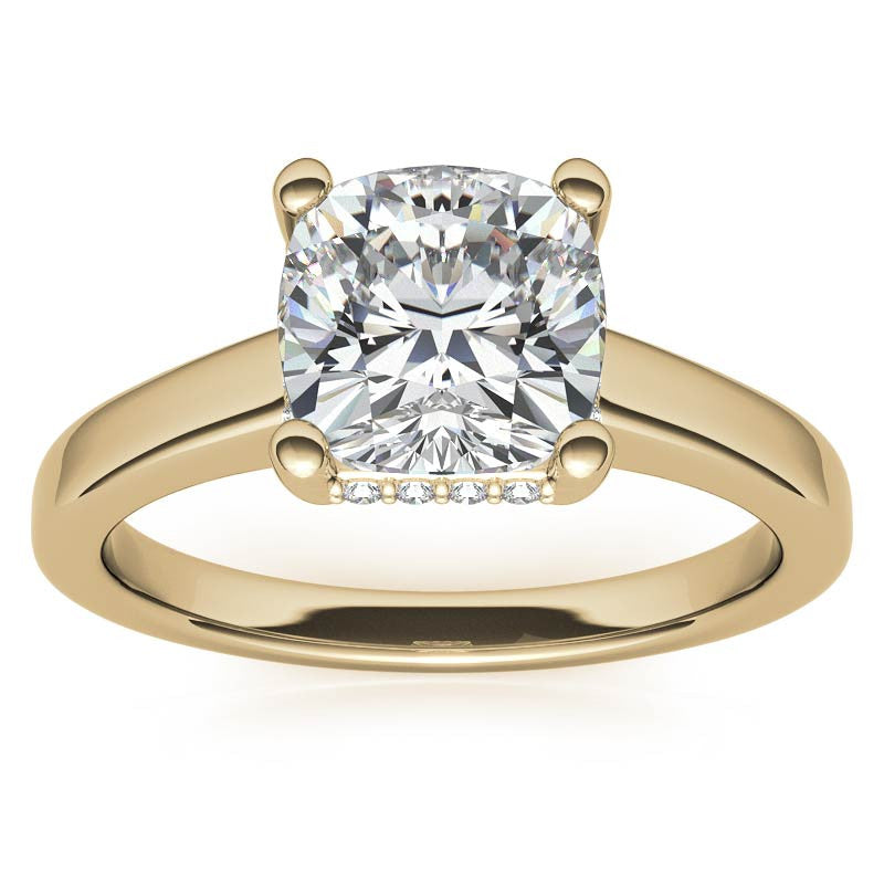 Cushion Moissanite Encircled Engagement Ring