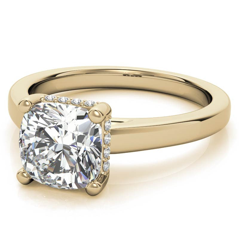 Cushion Moissanite Encircled Engagement Ring