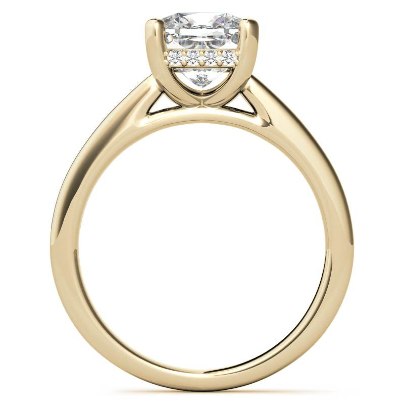 Cushion Moissanite Encircled Engagement Ring