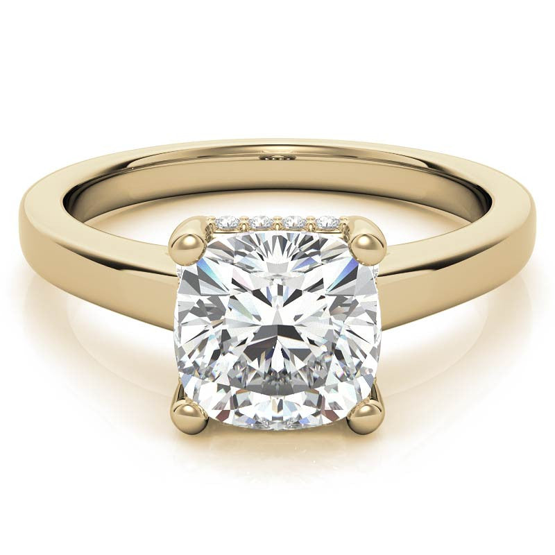 Cushion Moissanite Encircled Engagement Ring