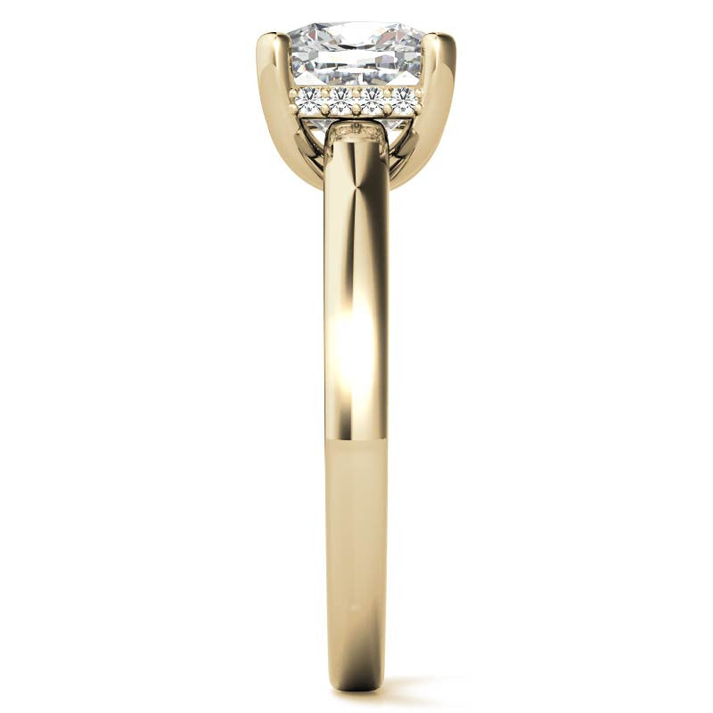 Cushion Moissanite Encircled Engagement Ring