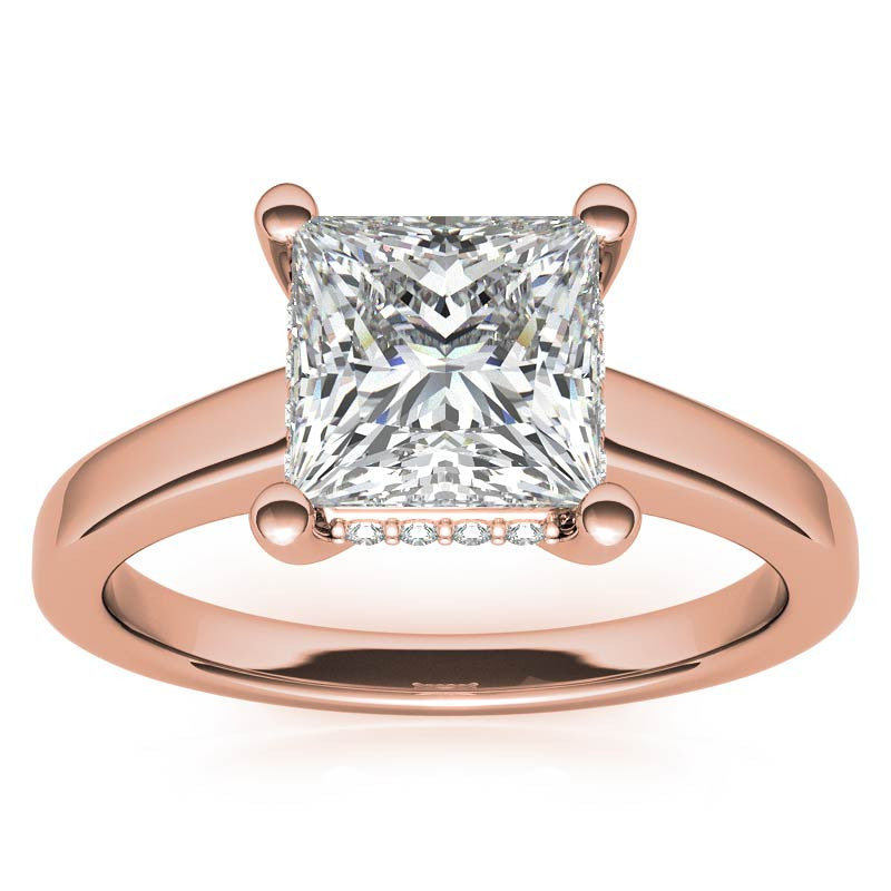 Princess Encircled Moissanite Engagement Ring
