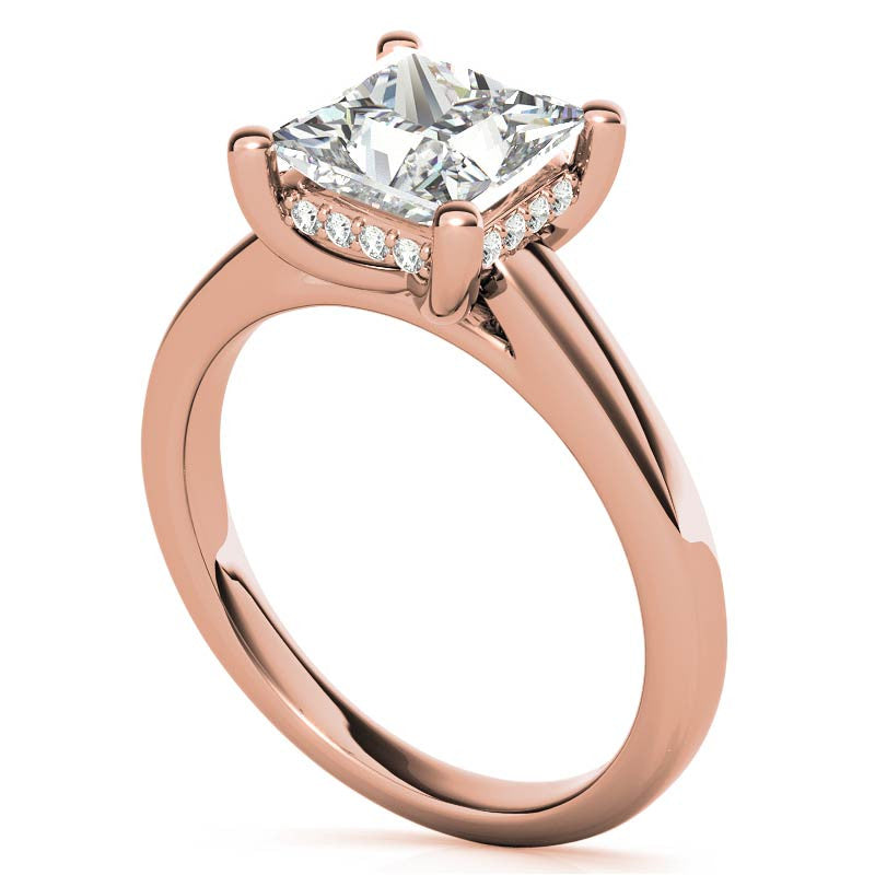 Princess Encircled Moissanite Engagement Ring
