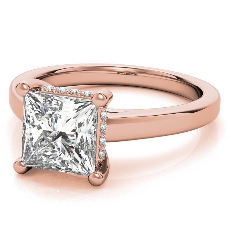 Princess Encircled Moissanite Engagement Ring