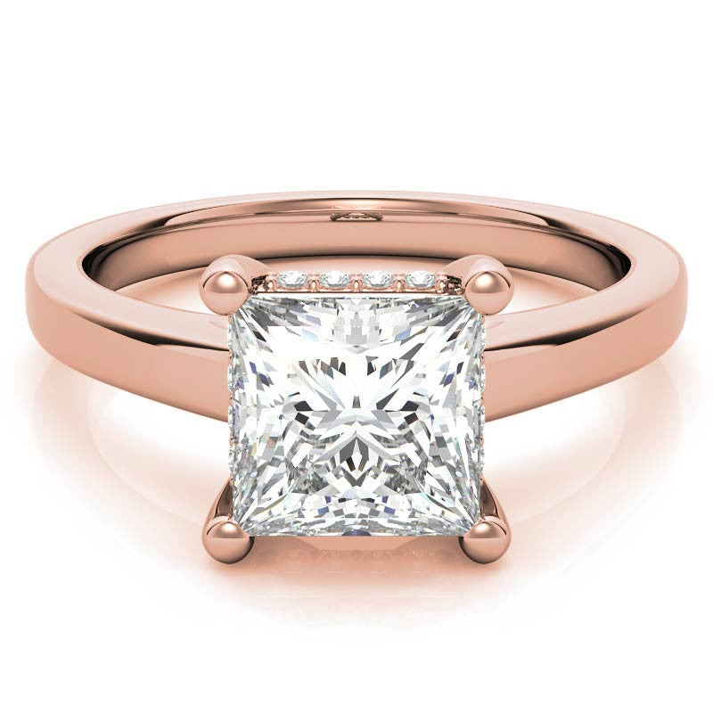 Princess Encircled Moissanite Engagement Ring
