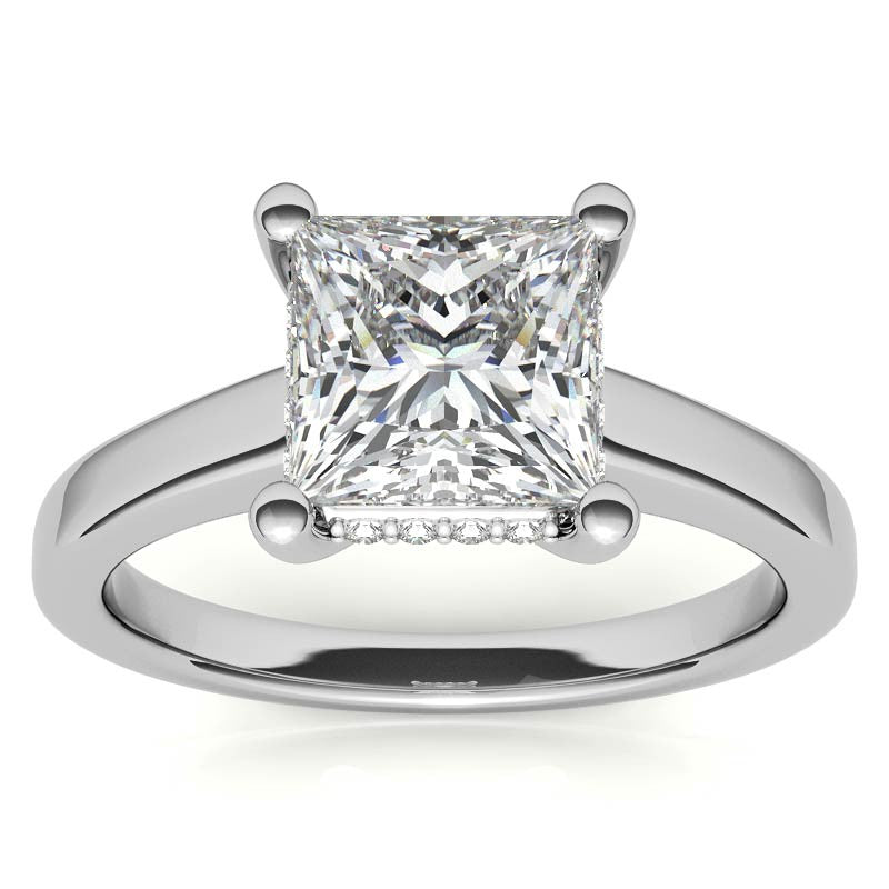 Princess Encircled Moissanite Engagement Ring