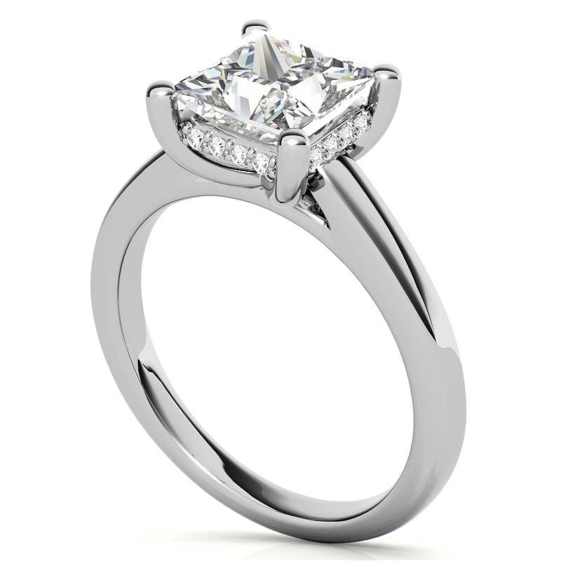 Princess Encircled Moissanite Engagement Ring