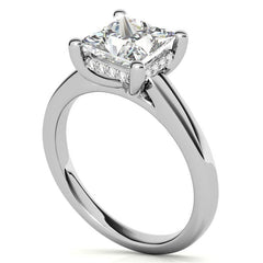 Princess Encircled Moissanite Engagement Ring