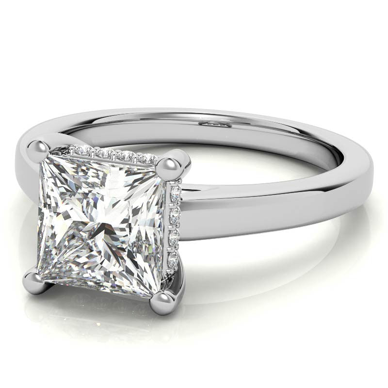 Princess Encircled Moissanite Engagement Ring