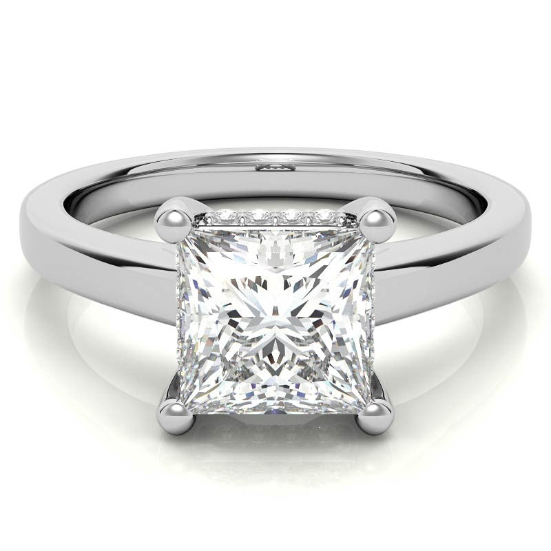 Princess Encircled Moissanite Engagement Ring