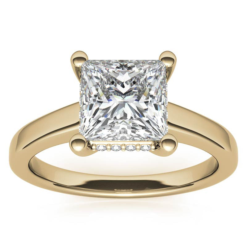 Princess Encircled Moissanite Engagement Ring