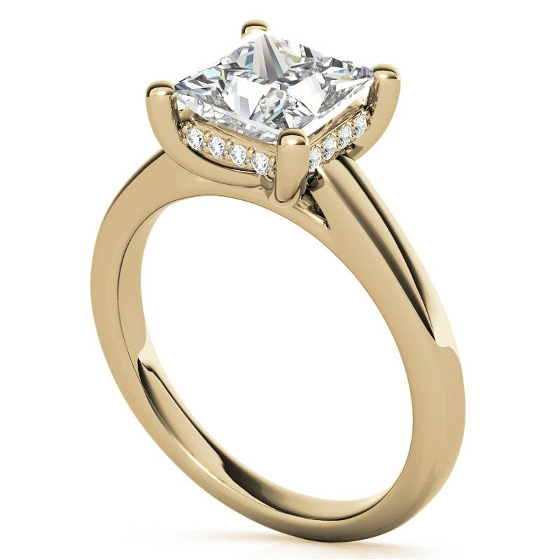 Princess Encircled Moissanite Engagement Ring