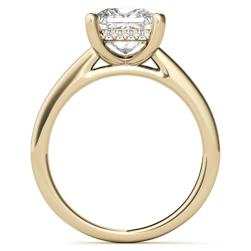 Princess Encircled Moissanite Engagement Ring