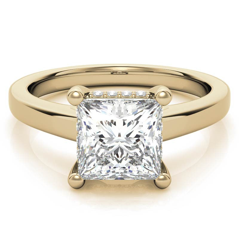 Princess Encircled Moissanite Engagement Ring