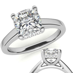 Cushion Moissanite Encircled Engagement Ring