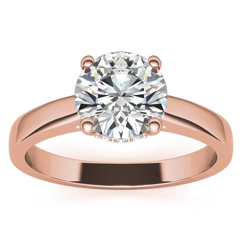 Round Encircled Moissanite Engagement Ring