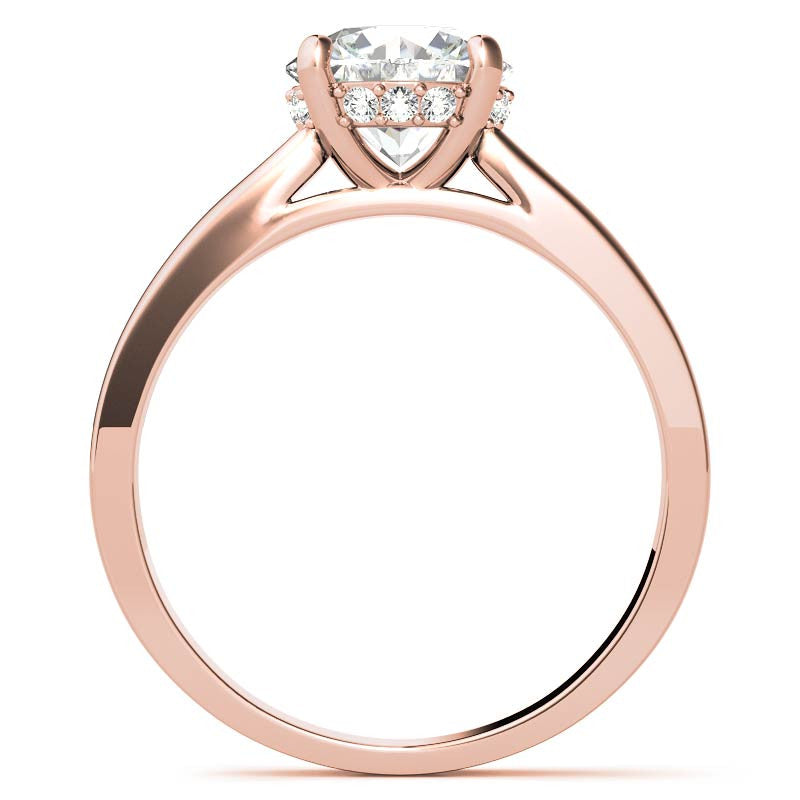 Round Encircled Moissanite Engagement Ring