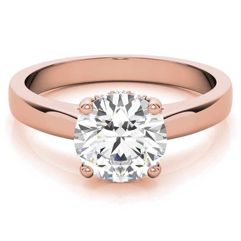 Round Encircled Moissanite Engagement Ring