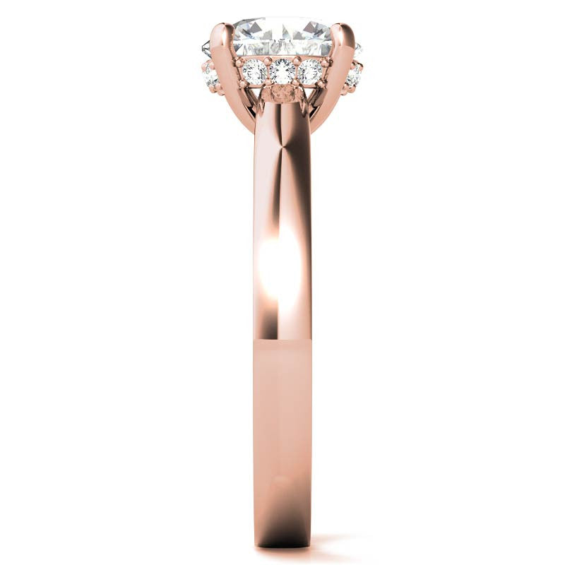 Round Encircled Moissanite Engagement Ring