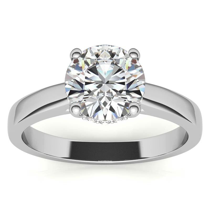 Round Encircled Moissanite Engagement Ring