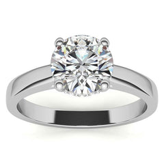 Round Encircled Moissanite Engagement Ring